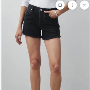 AYR The Juuuust Riiiight Black Jean Shorts with Frayed Hem